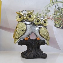 퍼니셀러 올빼미 부엉이 가정 장식품, 실버골드