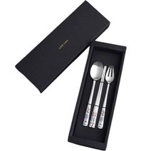 인스푼 리틀 터틀 99% 아기은수저 3종 + 쇼핑백 세트, 청색, 스푼 + 젓가락 + 포크