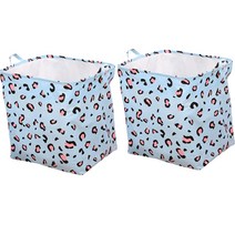 마켓감성 코튼 린넨 북유럽 다용도 바구니 우유 100L, 블루, 2개