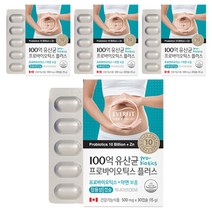 내츄럴플러스 에버핏 100억 유산균 프로바이오틱스 플러스, 30정, 4개