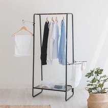 아이리스 2 in 1 행거 빨래 건조대 64cm HKM-640, 블랙