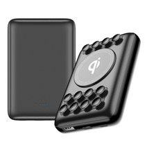 유엠투 흡착식 무선 충전 PD 20W 대용량 미니 보조배터리 10000mAh, 블랙, UMPB-20WPD