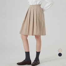ELLE PARIS 플리츠 데일리 미디 스커트