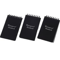 제이포 아이디어 휴대용 미니 노트 수첩, 3개, 블랙