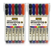 펜맥스 유성 스마트 네임펜 6색 세트, 블랙, 블루, 레드, 그린, 퍼플, 오렌지, 2세트