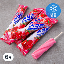 롯데웰푸드 스크류바 딸기 사과 (냉동), 480ml, 6개