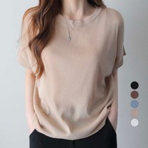 제니트 여성용 누아민 가오리 라운드넥 반팔 니트 n1514