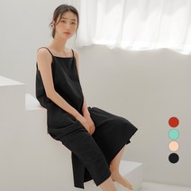 파란 여성용 순면 투웨이 끈 원피스