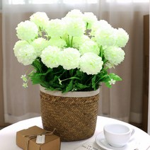 조아트 조화 대볼국 12송이 꽃다발 3p, 크림