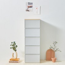 씨밀렉스 래폴드 모듈서랍장 400 레귤러 5단 L, 무디파스텔 그레이, 1개