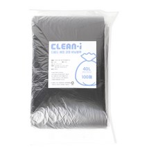 크린아이 다용도 배접 검정 비닐봉투 40L 100매, 1개