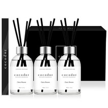 코코도르 화이트라벨 디퓨저 200ml x 3개 + 리드스틱 20개입 세트, 체리블라썸