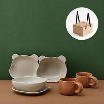 에라토 벌룬테디 홈카페 2인 6p B세트, 크림, 브라운