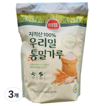 사조 우리밀 통밀가루, 1.5kg, 3개