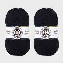 DIKTAS 마담카튼 면사 아크릴 혼합 뜨개실 2p, 999.블랙