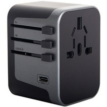 넥스원 최신형 해외여행 5포트 USB 5.6A 고속충전 멀티플러그 어댑터 그레이, 1개