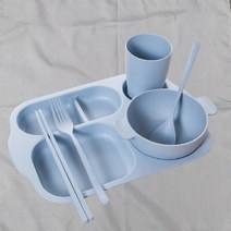 비씨치 밀집 어린이 성인 간편식 식판 6종 세트, 블루