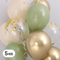 제이벌룬 천장풍선 4색 세트 컨페티, 혼합색상, 5세트