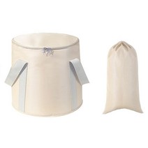 뮤젠 접이식 휴대용 보온 족욕통, 1개, 베이지