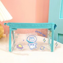 멀티 투명 캐릭터 필통, 블루 토끼, 1개