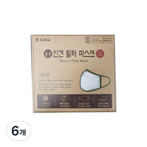 들꽃잠 아동용 인견 다이마루 필터 입체마스크 아이보리, 1개입, 6개