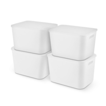 코멧 홈 라운드 리빙박스 L사이즈, 화이트, 4개