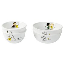 코렐 스누피 더홈 공기대접 2인 4p 세트, 혼합 색상, 공기 2p + 대접 2p