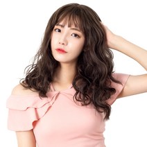 팜므 긴머리 웨이브 투톤 통가발 + 가발망, 콜드브라운, 1세트