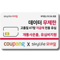 [알뜰유심] 유심- KT skylife모바일 유심비지원 사은품 알뜰폰 자급제 LTE/5G 갤럭시S/아이폰13 사용가능