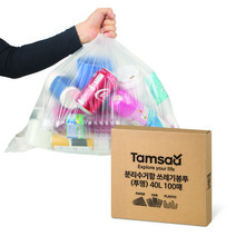 탐사 분리수거함 쓰레기용 40L 투명비닐 봉투, 100매입
