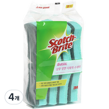 쓰리엠 베이직 삼중양면 다목적 수세미, 8개입, 4개