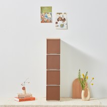 씨밀렉스 래폴드 모듈서랍장 200 슬림 4단 L, 카밍네이처 브라운, 1개