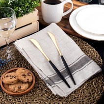 블룸엣홈 [블룸엣홈] 큐티러리 디너 나이프 2P 양식기세트/브런치세트, 블랙골드, 상세 설명 참조