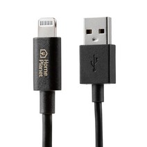 홈플래닛 아이폰 라이트닝 고속 충전케이블 MFI 인증 PVC, 1m, 블랙