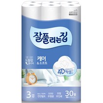 잘풀리는집 케어앤소프트 3겹 롤화장지 27m, 1개, 30롤