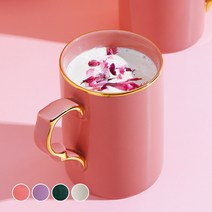 제이테이블 플레르 24K골드 실루엣머그, 피치핑크, 1개