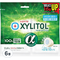 롯데자일리톨 껌 알파 오리지날 리필, 102g, 6개