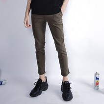 골드퍼센트 남성용 테이퍼드핏 밴딩 자수 코튼팬츠