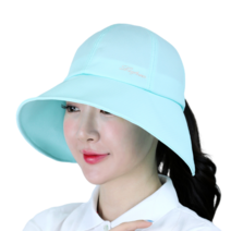 루페오 여성 자수 와이드 챙넓은 골프 버킷햇 벙거지 모자, 민트