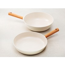 탐사 IH인덕션 프라이팬 28cm + 궁중팬 28cm 세트, 크림화이트