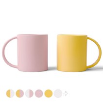 볼볼홈파티 빅머그 600ml, 파우더핑크, 치즈옐로우, 2개