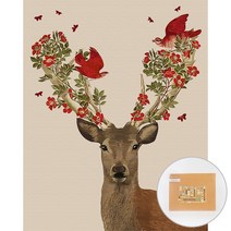 아트조이 DIY 명화 그리기 세트 40 x 50 cm 세로형, 붉은 꽃사슴