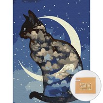 아트조이 DIY 명화그리기 30 x 40 cm, 달과 고양이