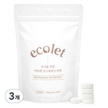 에코렛 자연유래 1종 식기세척기 세제, 240g, 3개