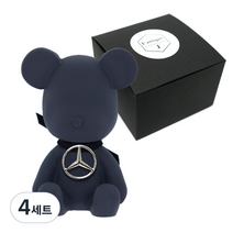 라띠크제이 엠블럼 베어 차량용 방향제 벤츠 블랙 + 리필 블랙체리 5ml, 4세트