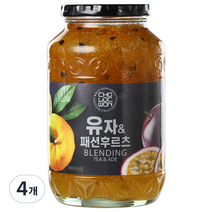 초록원 유자 앤 패션후르츠 액상차, 1kg, 4개