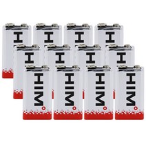 HIM 알카라인 건전지 9V, 1개, 12개