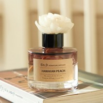 에인디 시그니처 차량용&실내용 대용량 디퓨저 디퓨저+플라워스틱 110ml, 하와이안피치