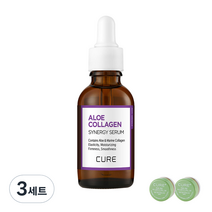 김정문알로에 큐어 콜라겐 시너지 세럼 30g + 2X크림 3.5g x 2p, 3세트