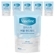 바세린 모이스처 버블 핸드워시 리필, 450ml, 6개